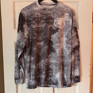 Surf/Fish Black and Gray Tie-Dye Long Sleeve Sun Shirt